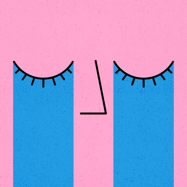 abstract image of two eyes with tears streaming down the face