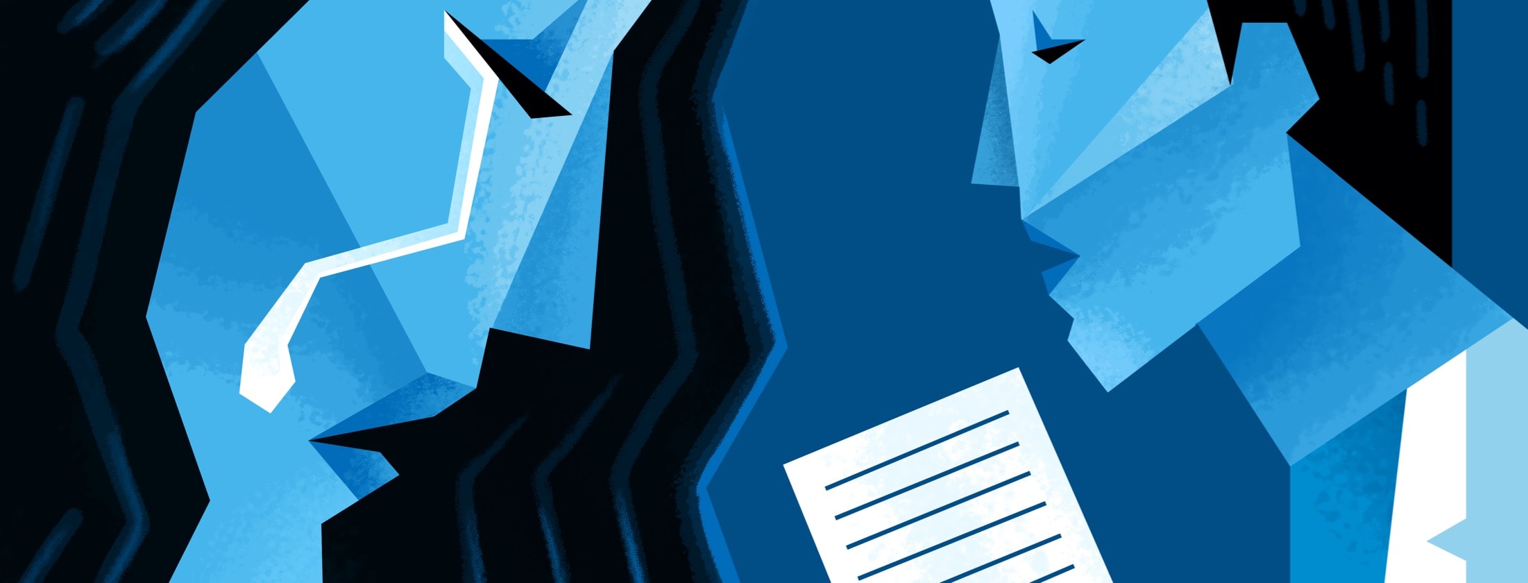 abstract image of a doctor delivering news and a woman crying