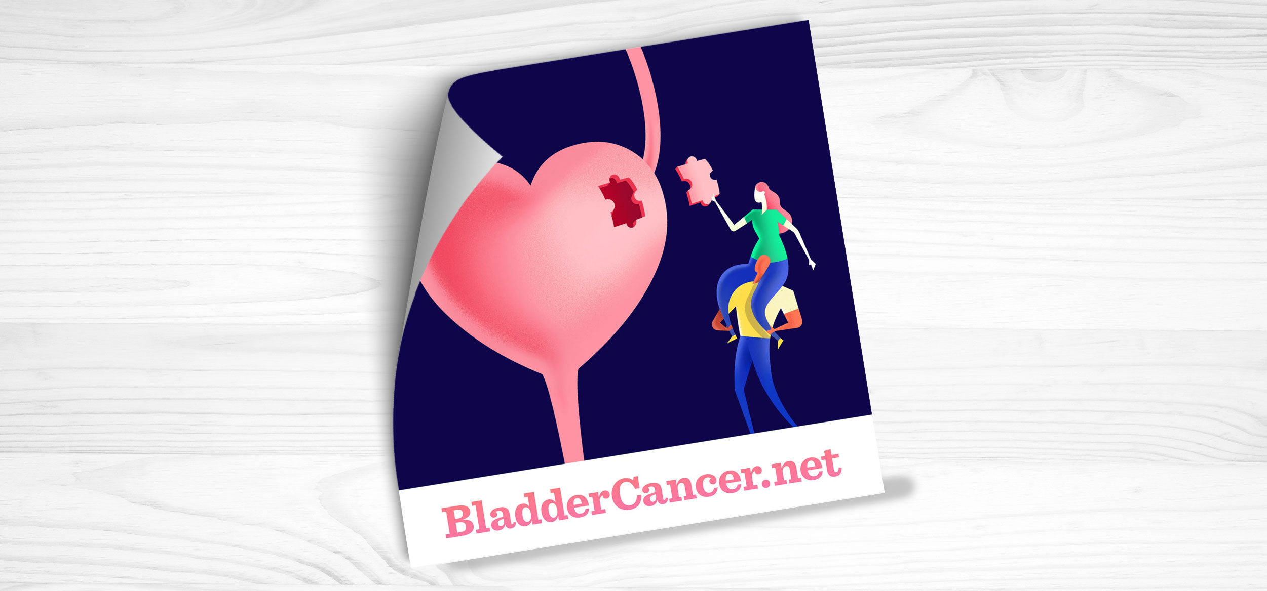 Bladder cancer sticker with two people and a bladder shaped heart