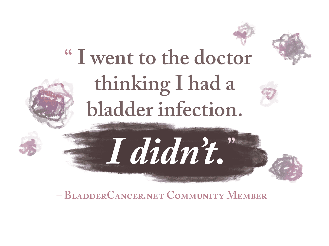 I went to the doctor thinking I had a bladder infection. I didn’t. A quote from a BladderCancer.net Community Member