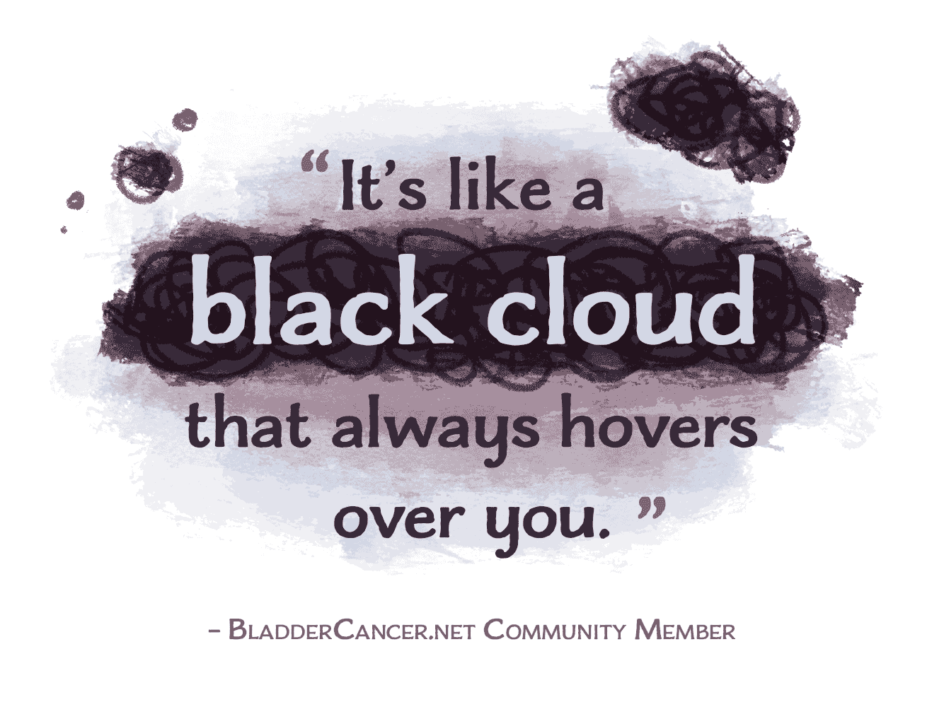 It’s like a black cloud that always hovers over you. - BladderCancer.net Community Member